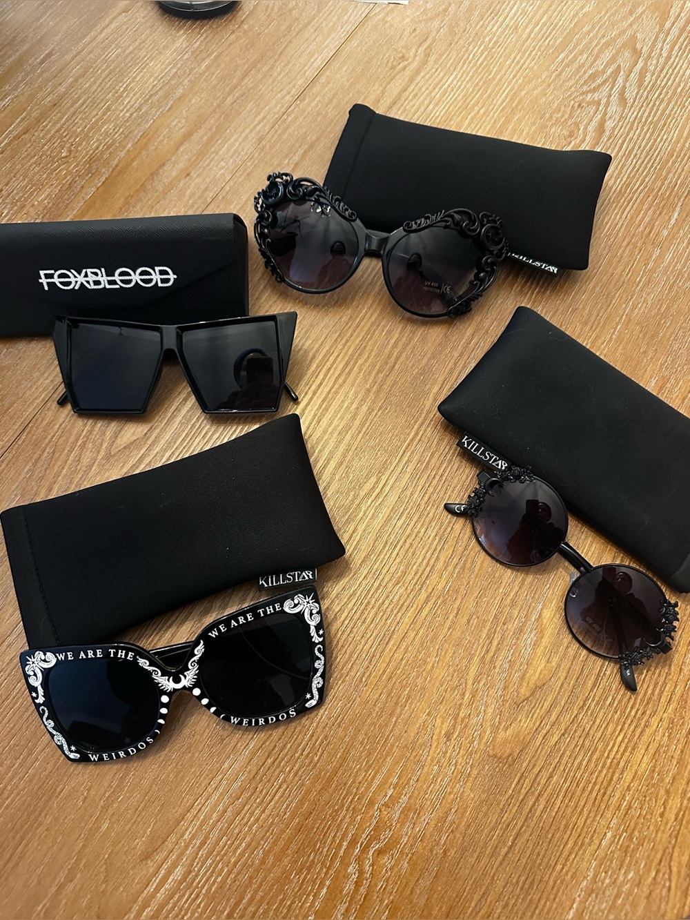 Killstar and Foxblood unworn sunglasses with cases